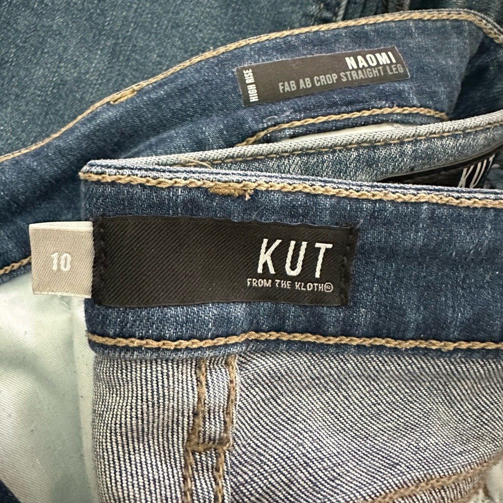 Kut from Kloth - Naomi high rise, Fab Ab, crop straight leg.  Size 10